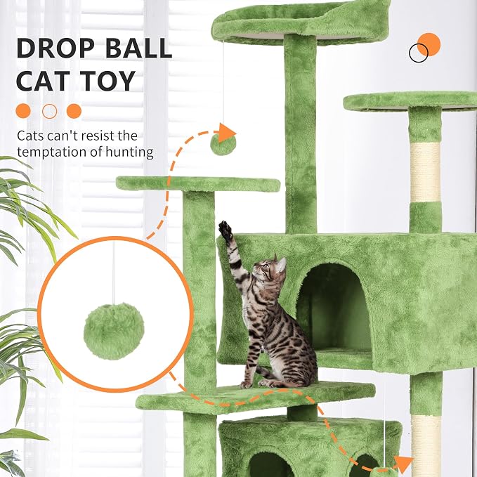 BestPet 54in Cat Tree Tower for Indoor Cats - Image 3