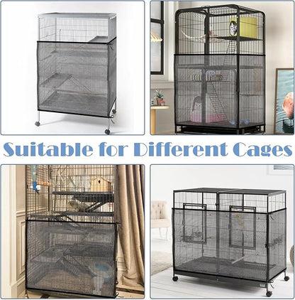 Large Bird Cage Seed Catcher 31 x 118 inches Adjustable Bird Cage Net Cover - Image 5