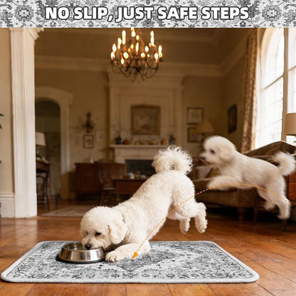 PUPTECK Dog Food Mat, Absorbent Pet Feeding Bowl Mat, Non-Slip Dog Mat - Image 6
