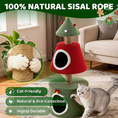 COSIEST 40in Tall Christmas Cat Tree Tower - Image 4
