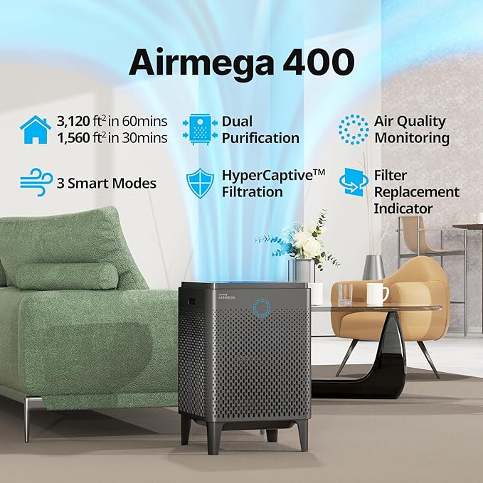 COWAY Air Purifier for Home Large Room Up to 3, Washable Pre-Filter and HEPA - Image 2