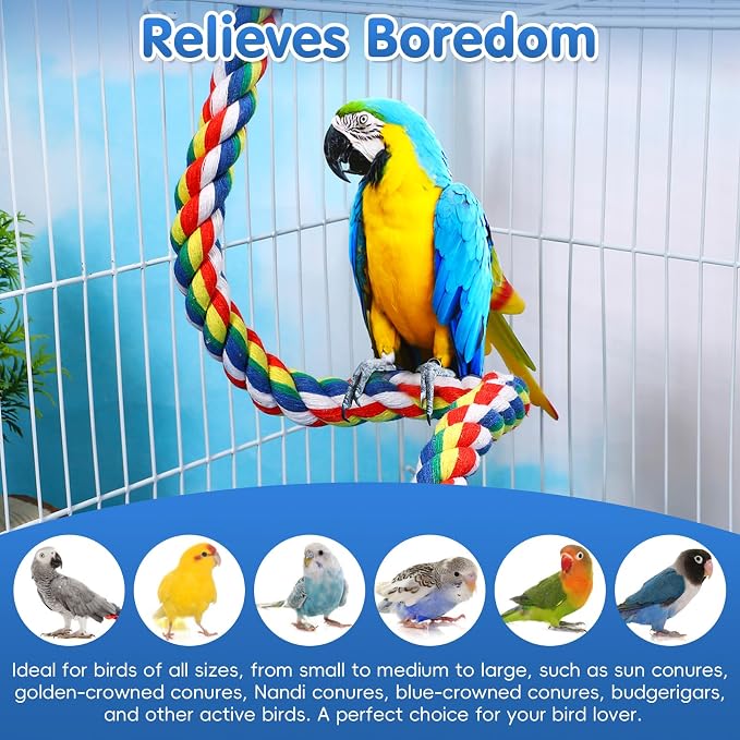 iplusmile Bird Rope Perch Swing & Climbing Toy - Image 5