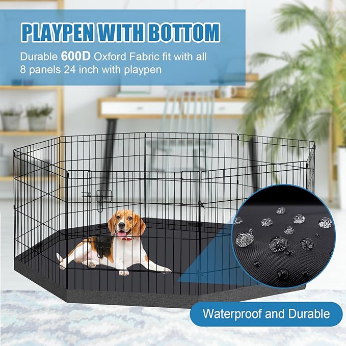 Foldable Metal Wire Dog Pen Pet Playpen Dog Fence Indoor Exercise Pen Enclosure - Image 6