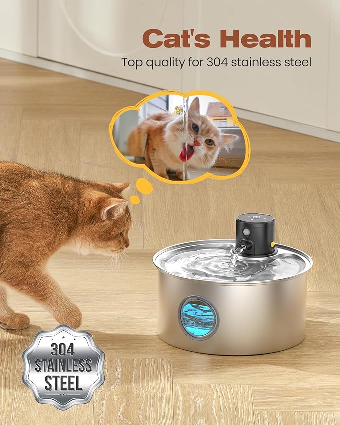Cat Water Fountain Wireless Cordless: Cat Fountain Battery Operated - Image 3