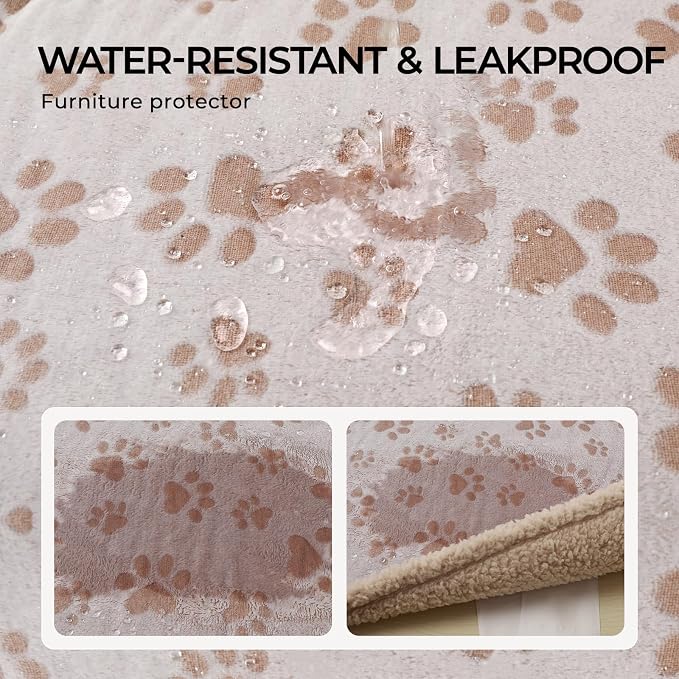 Luciphia Waterproof Pet Blankets Whith Paw Print - Image 2
