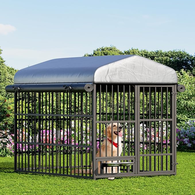 HOOBRO Outdoor Dog Kennel with Cover, 6.6 x 3.9 x 5.9 ft Dog Kennel Outside by HOOBRO