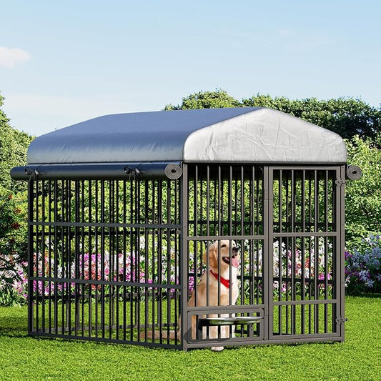HOOBRO Outdoor Dog Kennel with Cover, 6.6 x 3.9 x 5.9 ft Dog Kennel Outside by HOOBRO