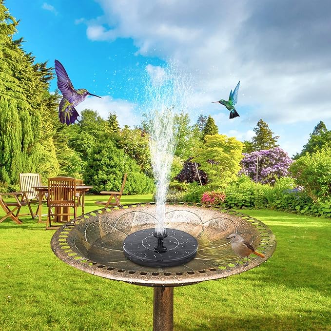 Mademax 1W Solar Bird Bath Fountain Pump, Solar Fountain, Free Standing - Image 2