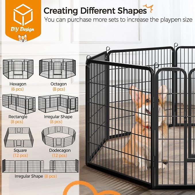Yaheetech Dog Playpen Outdoor, 32 inch 32 Panels Dog Pen Indoor Heavy Duty - Image 5