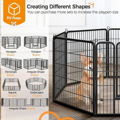 Yaheetech Dog Playpen Outdoor, 32 inch 32 Panels Dog Pen Indoor Heavy Duty - Image 5