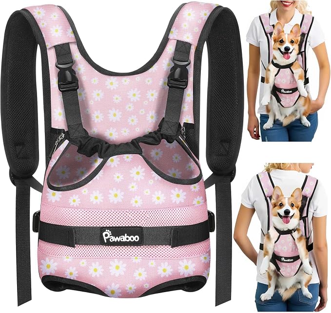 Pawaboo Pet Dog Front Carrier Backpacks, Legs Out Pet Carrier Backpack by Pawaboo
