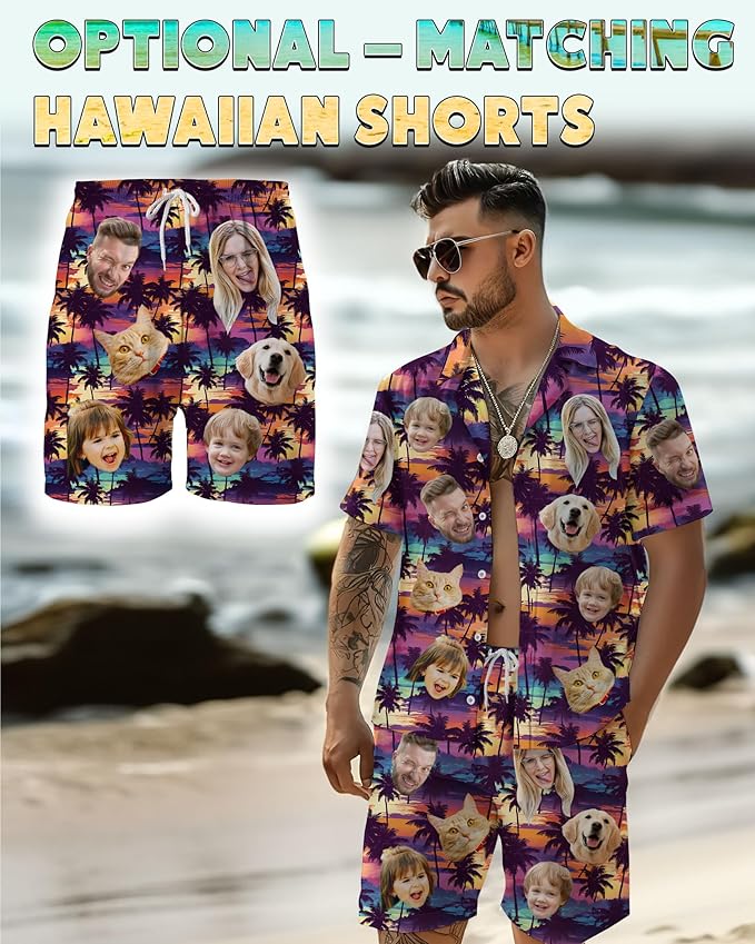 Custom Hawaiian Shirt with Face Photo Picture - Image 7