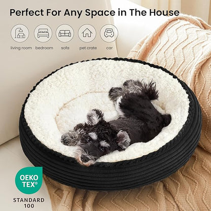 Love's cabin Round Donut Cat and Dog Cushion Bed, 25in Pet Bed - Image 6