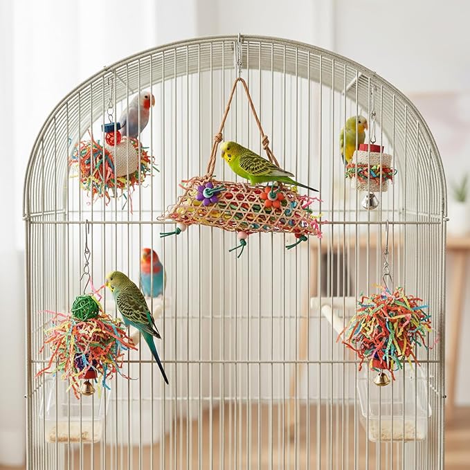 Morezi Bird Swing for cage Parakeet Parrot Swing Wood Ladder Toy Accessories - Image 6