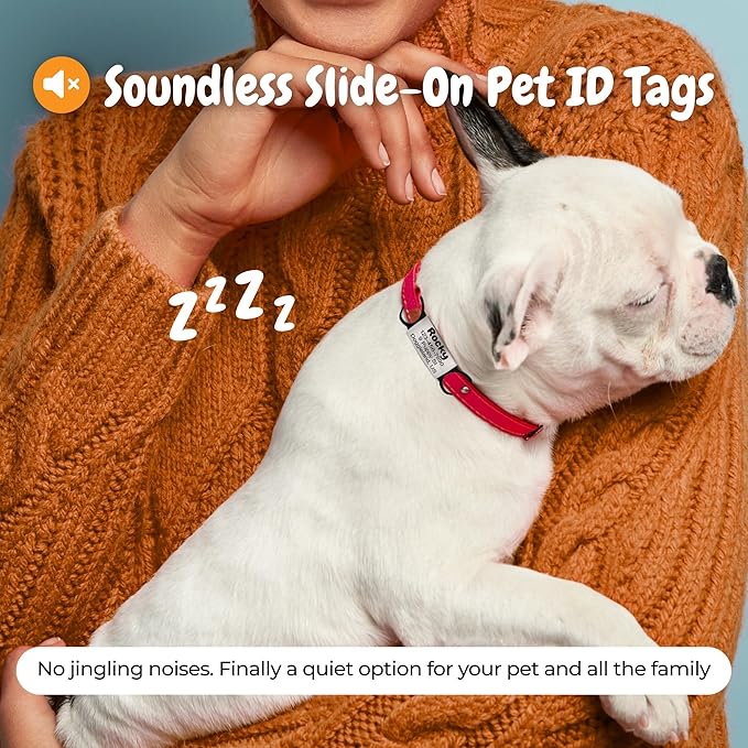 Custom Slide On Pet Tag ID, Fancy Silent Dogs & Cats Personalized No Jingle - Image 5