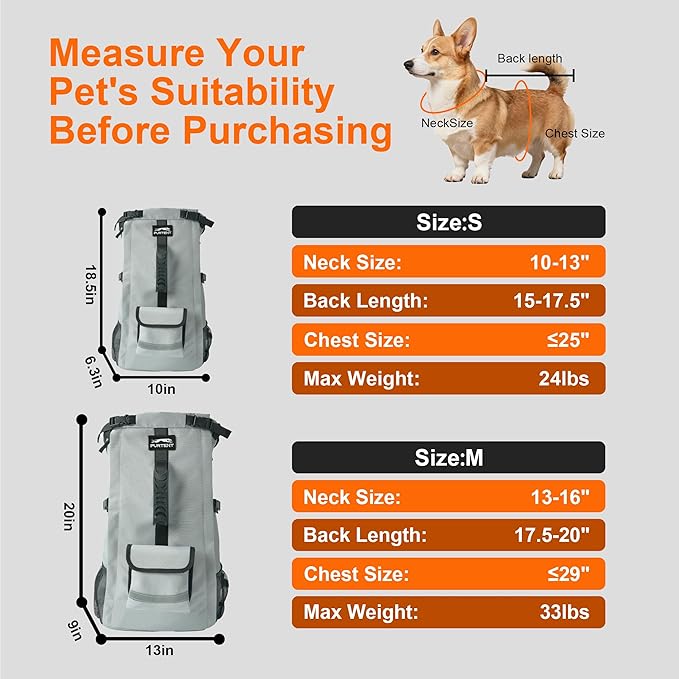Pet Carrier Backpack for Medium to Large Dogs up to 33 lbs, Waterproof and - Image 4