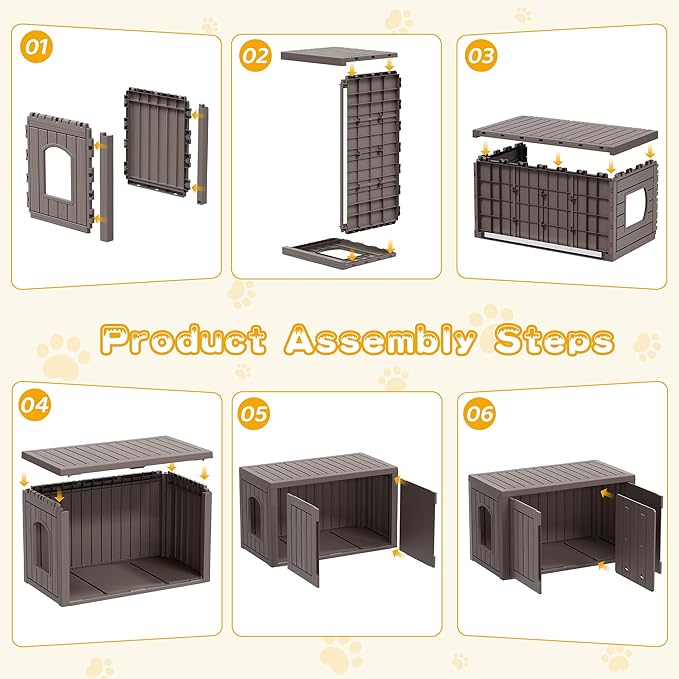 Cat Litter Box Enclosure, Indoor Outdoor Cat House Weatherproof, Side Table - Image 6