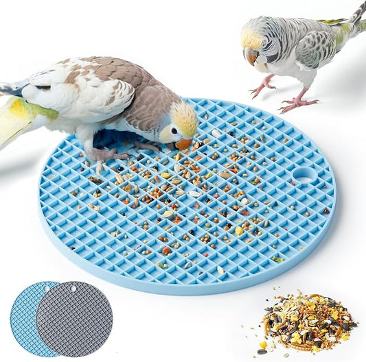 2Pcs Bird Foraging Toys Puzzle, Bird Slow Feeder Mats, Interactive Parrot by Jevnd