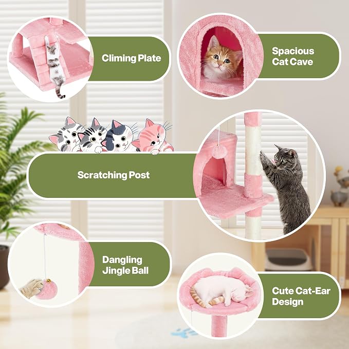 54 Inches Cat Tree Tower Condo, Cat Tower - Image 5
