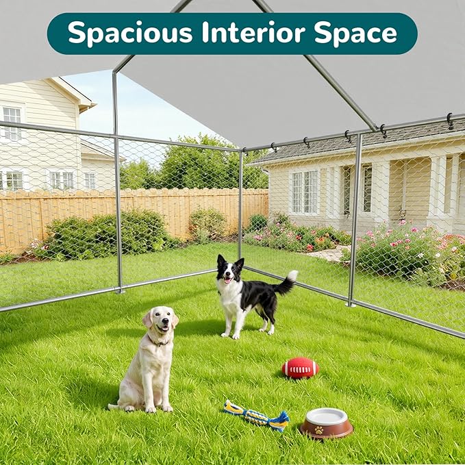 7.8'x7.8' Outdoor Dog Kennel, Heavy-Duty Dog Enclosure - Image 6