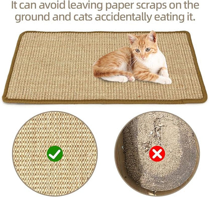 Cat Scratcher Mat, 23.6 X 15.7 Inch, Natural Sisal Cat Scratch Mats, Horizontal - Image 5