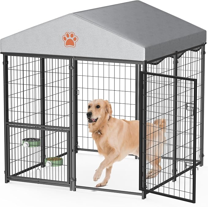 Mr IRONSTONE Outdoor Dog Kennel Heavy Duty Metal Dog Enclosure by MrIRONSTONE