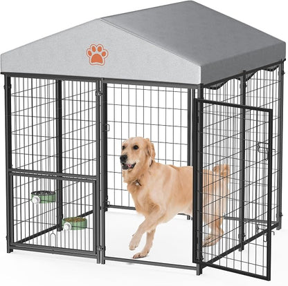 Mr IRONSTONE Outdoor Dog Kennel Heavy Duty Metal Dog Enclosure by MrIRONSTONE