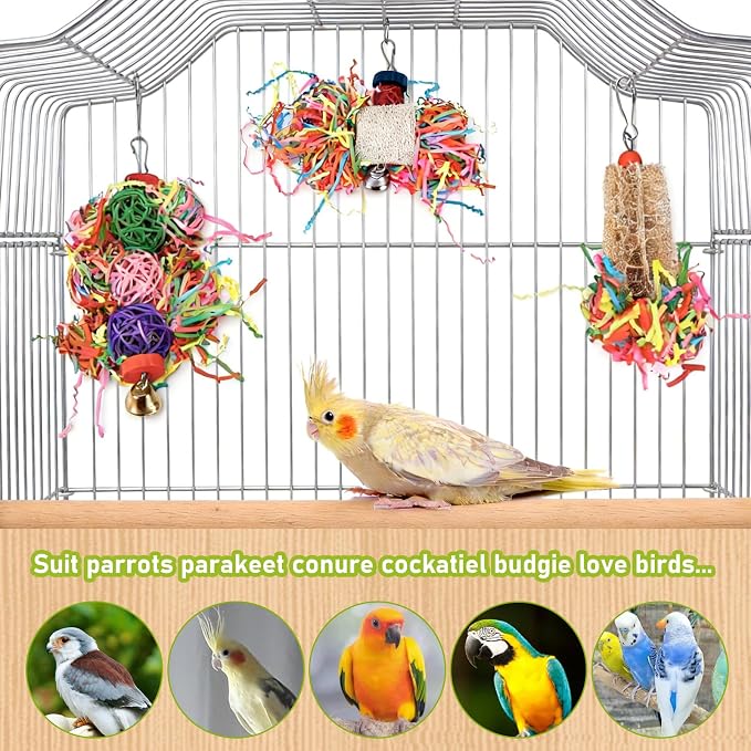 Morezi Bird Swing for cage Parakeet Parrot Swing Wood Ladder Toy Accessories - Image 5