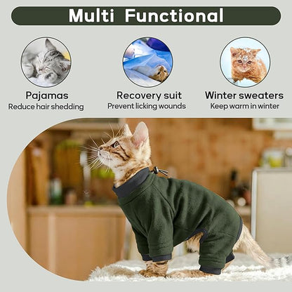 PUMYPOREITY Sticky Hair Cat Clothes, Prevent Loss Pajamas, Soft Sweaters - Image 5