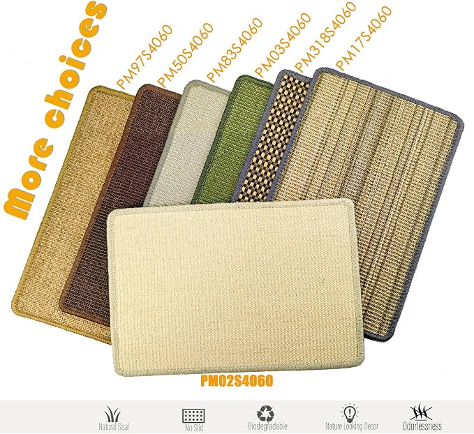 Cat Scratcher Mat, 23.6x15.7' Natural Sisal Scratching Pad - Image 5