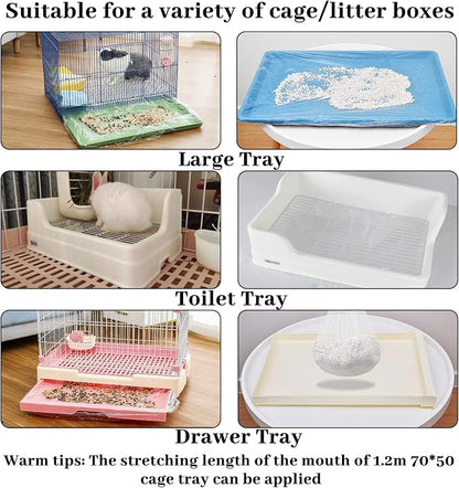 BNOSDM 50 PCS Disposable Rabbit Cage Liner Plastic Guinea Pig Cage Bedding - Image 7