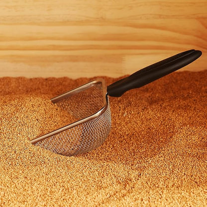 Cat Litter Scoop Stainless Steel Mesh Scooper Long Handle Deep Shovel Non-Stick - Image 4
