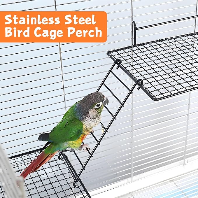 BNOSDM 4 PCS Bird Perches Platform, Stainless Steel Grid Platform - Image 6