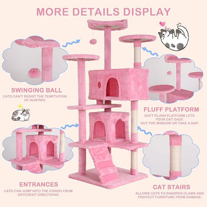 Heavy Duty Cat Tree Tower, Cat Condo, Hanging Ball - Image 4