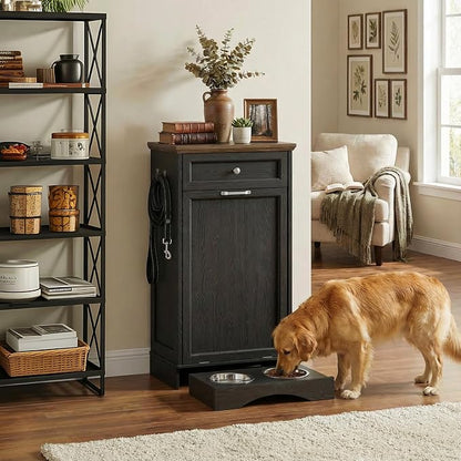 21’’W Dog Feeding Station with Storage, Tilt Out Dog Food Cabinet with Drawer - Image 8