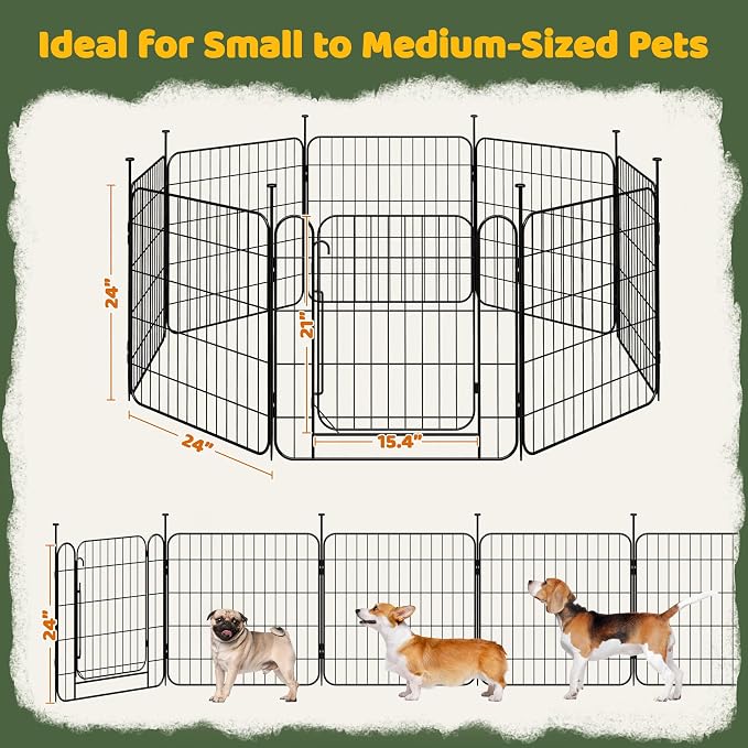 Yaheetech Expandable Dog Playpen, 8 Panel 24 inch Puppy Playpen - Image 6