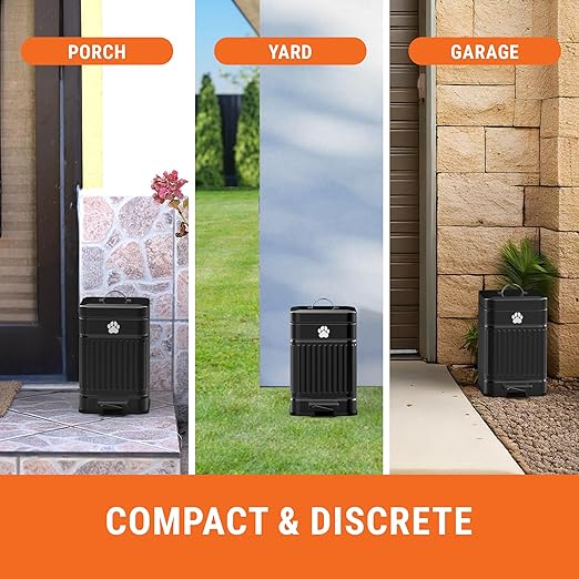 Pupzle Small Dog Poop Trash Can Outside, 1.3 Gal Metal Dog Waste Trash Can - Image 4