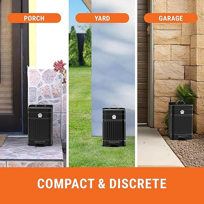 Pupzle Small Dog Poop Trash Can Outside, 1.3 Gal Metal Dog Waste Trash Can - Image 4