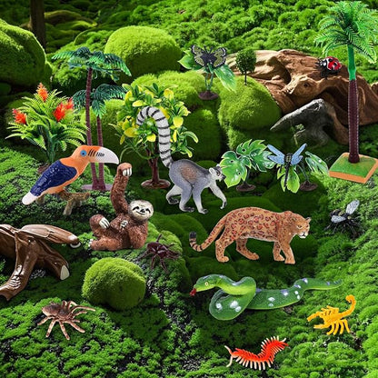 26Pcs Rainforest Animal Figures, Realistic Jungle Animals Toys - Image 3
