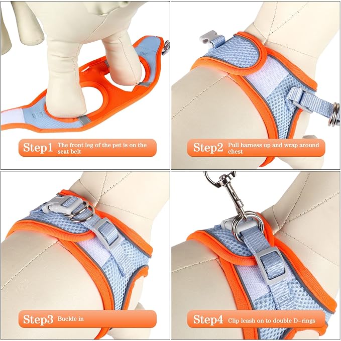 YIMEIS Dog Harness and Leash Set, No Pull Soft Mesh Pet Harness, Reflective - Image 2