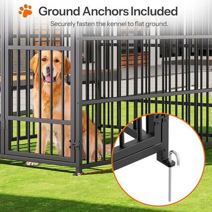 HOOBRO Outdoor Dog Kennel with Cover, 6.6 x 3.9 x 5.9 ft Dog Kennel Outside - Image 8
