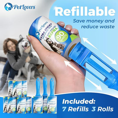 PetLovers Extra Sticky Lint Roller Mega Value Set 900 Sheets - Image 8