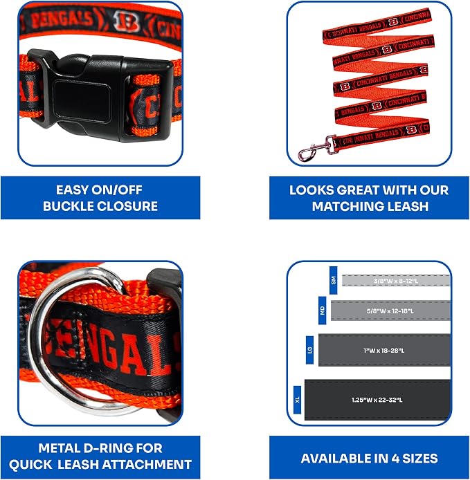 NFL PET Collar Cincinnati Bengals Dog Collar, Medium Football Team Collar - Image 6