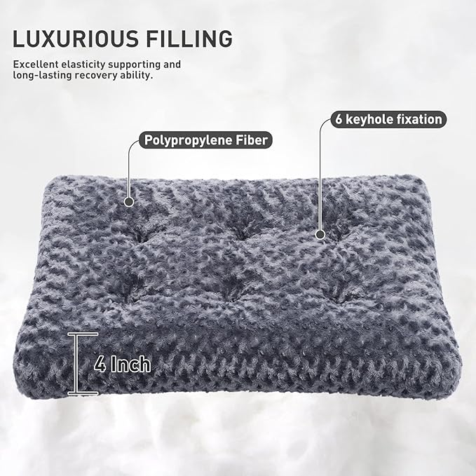 KSIIA Washable Dog Bed Deluxe Plush Dog Crate Beds Comfy Kennel Pad Anti-Slip - Image 2