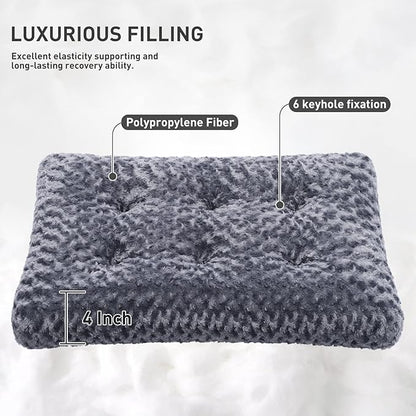 KSIIA Washable Dog Bed Deluxe Plush Dog Crate Beds Comfy Kennel Pad Anti-Slip - Image 2