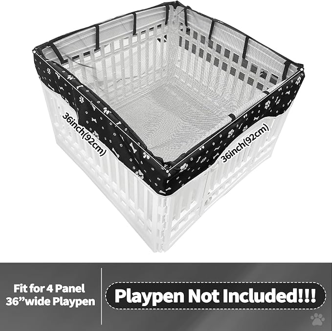 PJYuCien Dog Playpen Mesh Top Cover, Fits 36 Inch 4 Panels Regular Square - Image 2