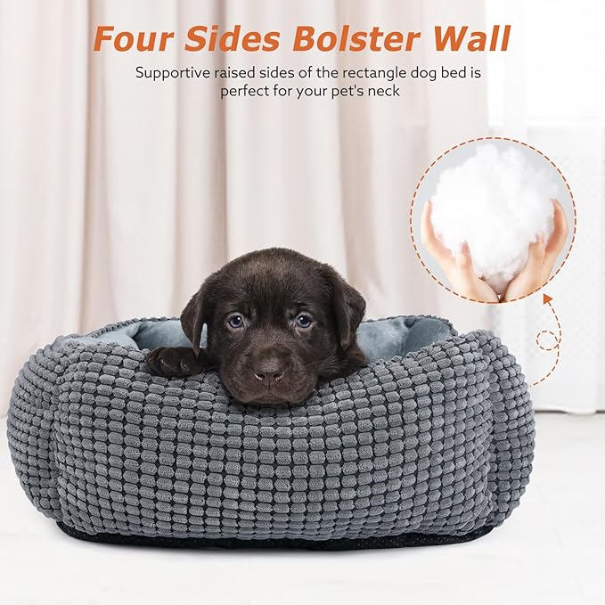 MIXJOY Dog Bed for Large Medium Small Dogs, Rectangle Washable Sleeping Puppy - Image 2