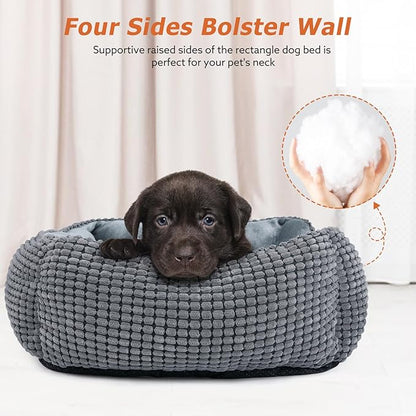 MIXJOY Dog Bed for Large Medium Small Dogs, Rectangle Washable Sleeping Puppy - Image 3