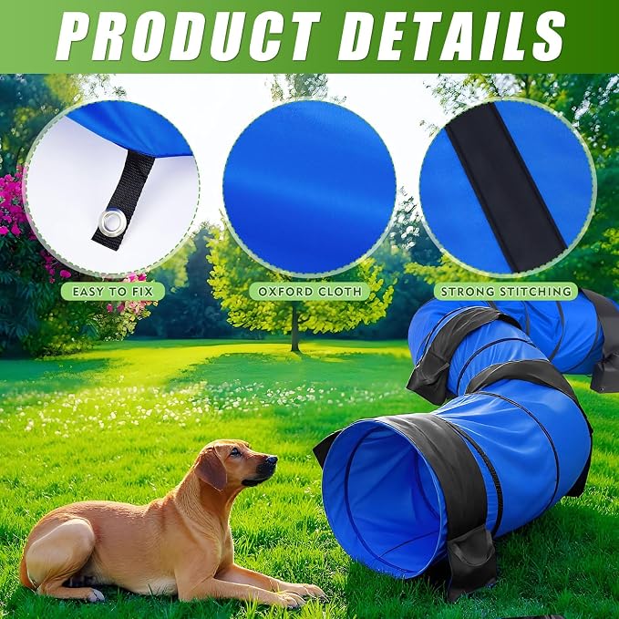 28 in 18 Foot Blue Extra Large Dog Agility Tunnel - Image 3