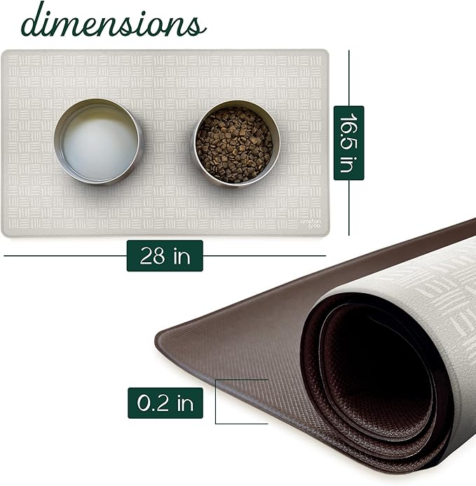 CROXTON & CO. Non-Slip Faux Leather Pet Feeding Mat - Image 2
